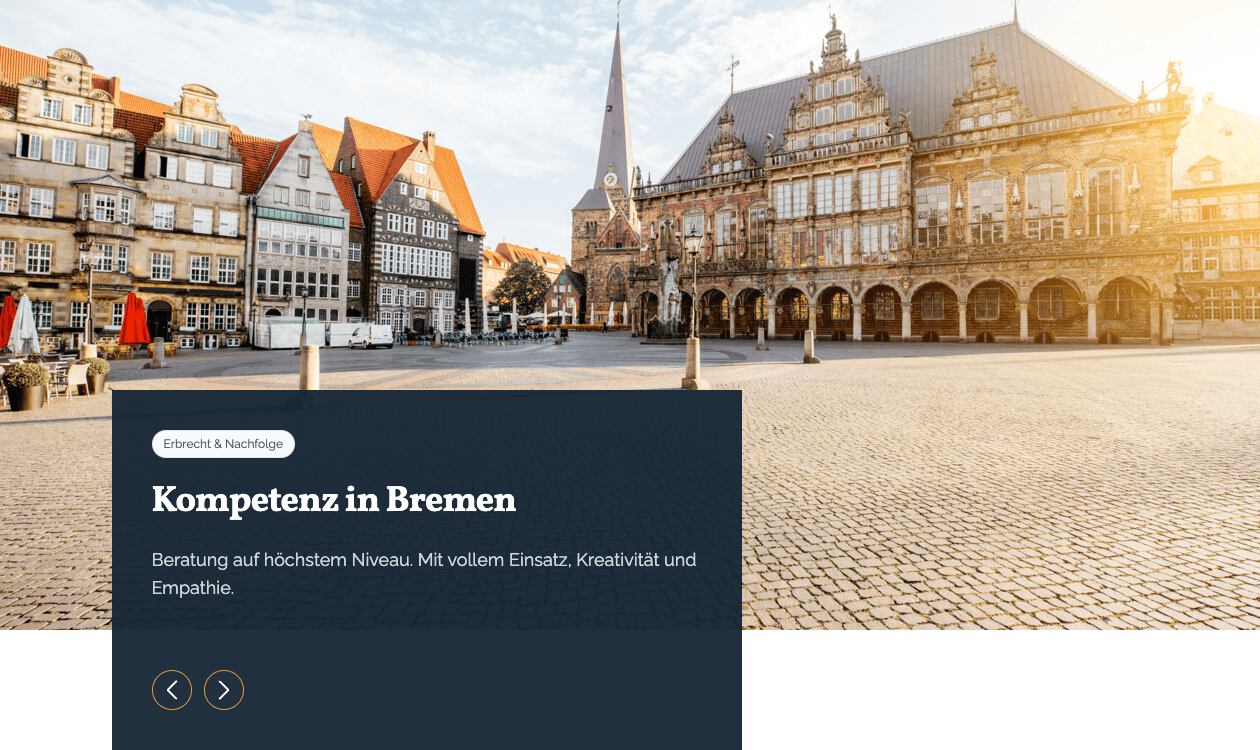 Desktop-Ansicht der Website bremen.law – Erbrecht & Nachfolge